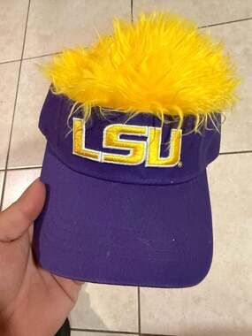 LSU Tigers Flair Hair Faux Fur Adjustable Visor Hat Purple